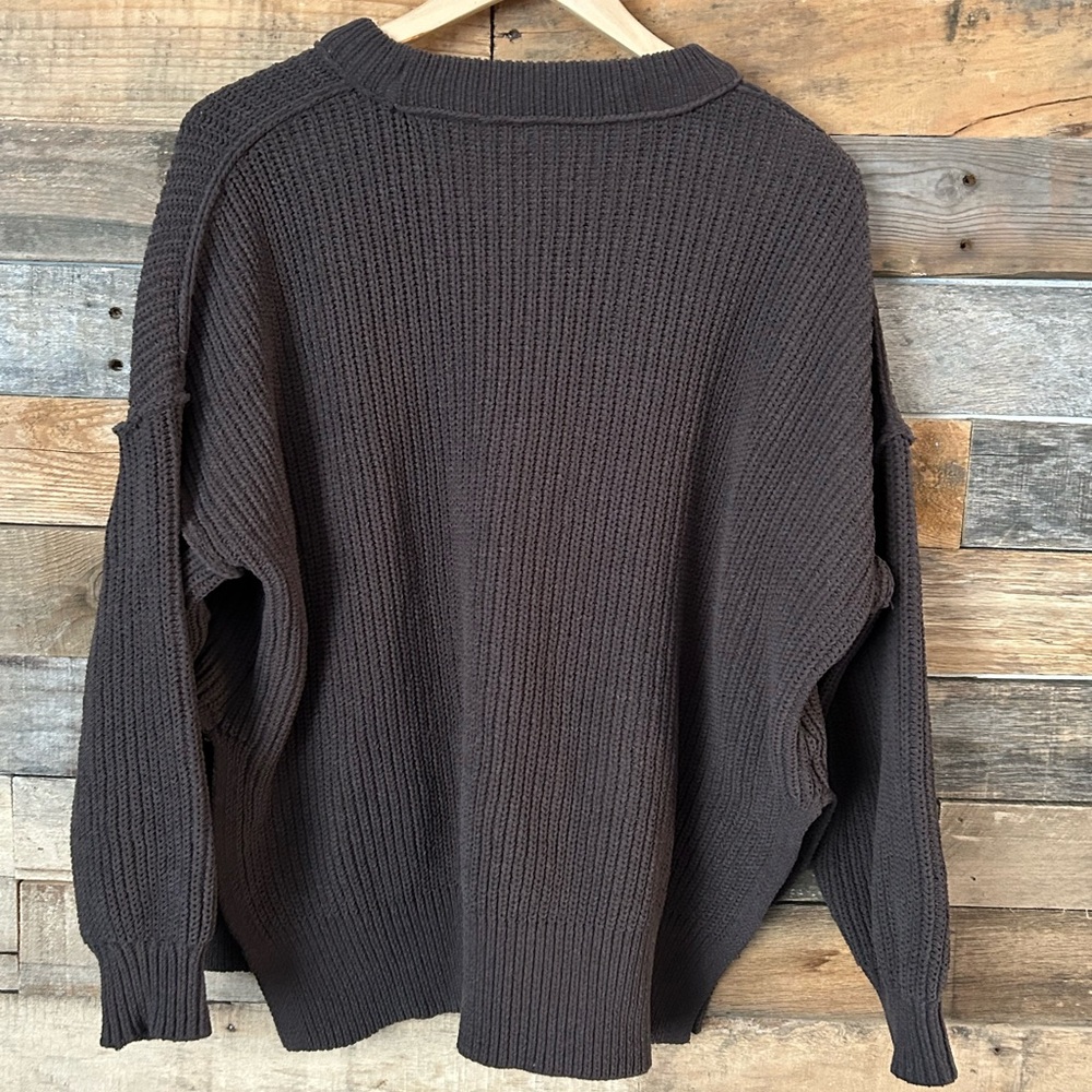 Aerie Chocolate Knit Pullover - Picture 2 of 3